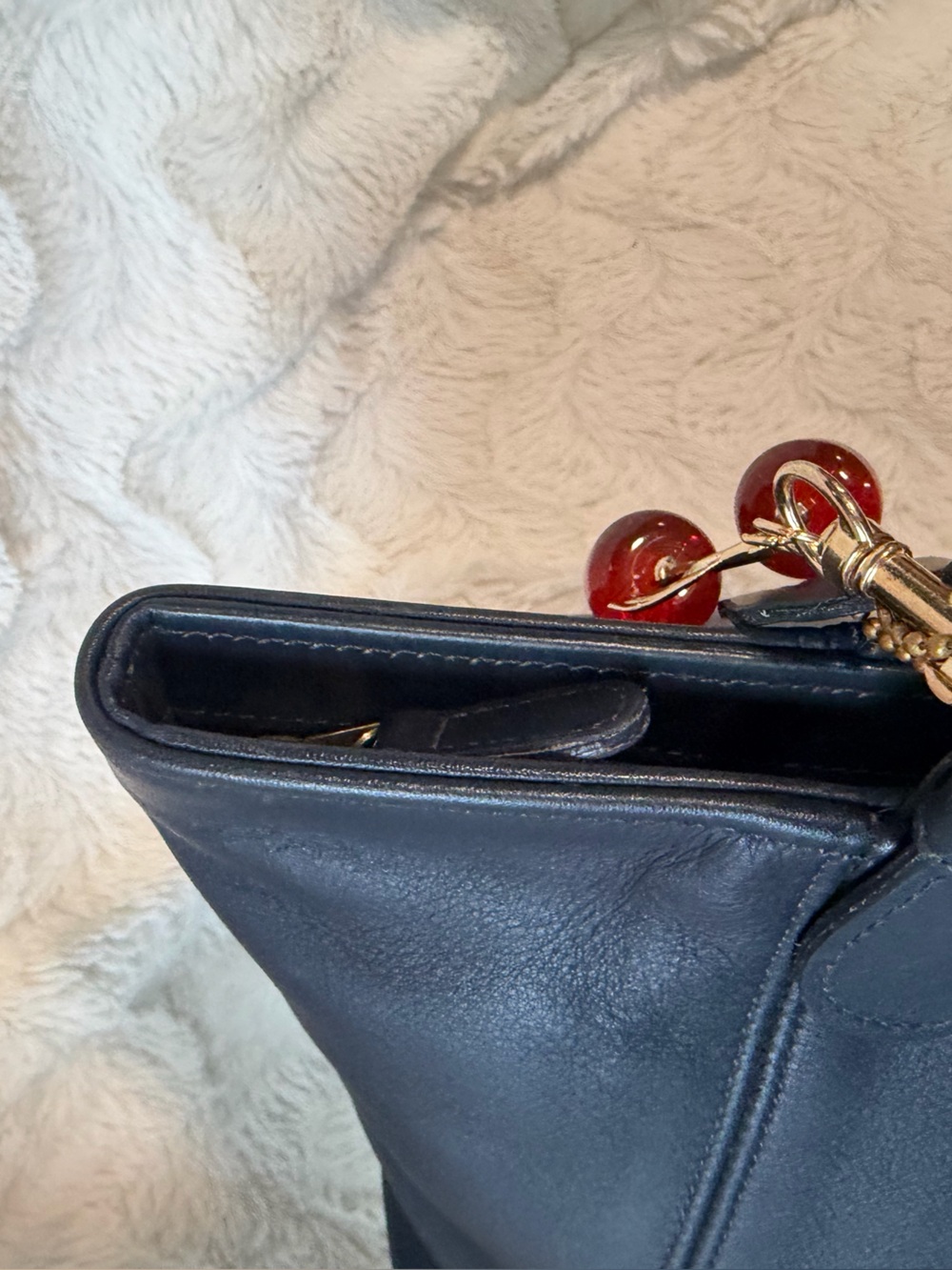 πVintage!! Coach mini Waverly navy blue leather with a gold hardware - Picture 11 of 14